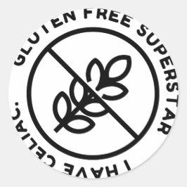 Gluten Free Superstar - Ik heb Celiac BTS-etikette Ronde Sticker