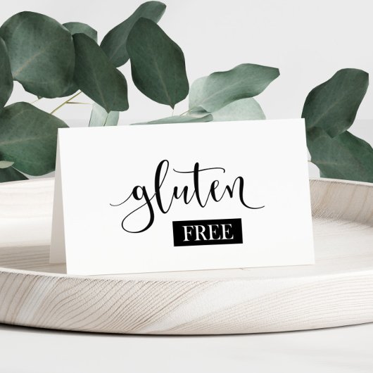 Gluten Free Table Tent-kaart Kaart