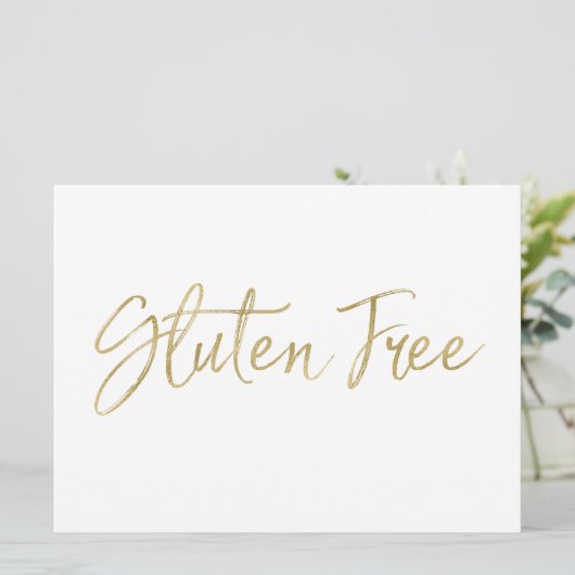 "Gluten Free"-teken | Stijlvol goud met briefjes Kaart (Staand voorkant)