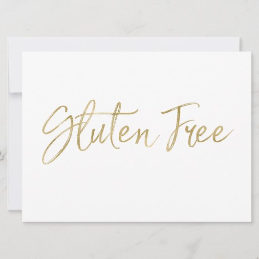 "Gluten Free"-teken | Stijlvol goud met briefjes Kaart (Voorkant)