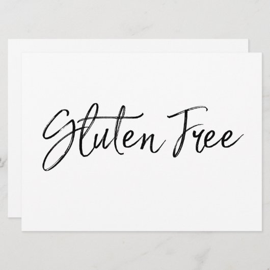 "Gluten Free"-teken | Stijlvol handschrift (Voorkant / Achterkant)