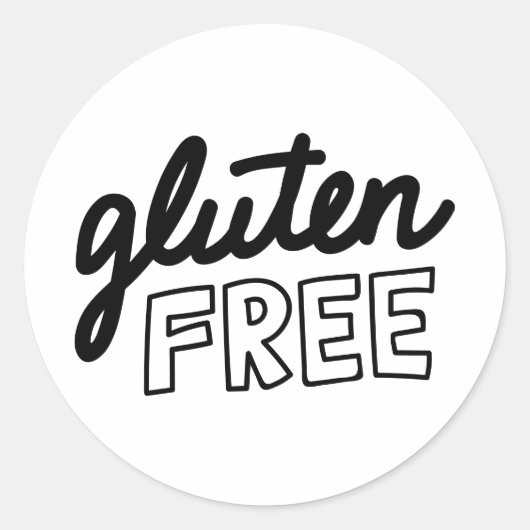 Gluten Free Typography Ronde Sticker (Voorkant)