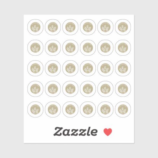 Gluten Free Wedding Place Cards Meal Choice Sticker (Vel)