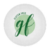 Gluten Free with stylish script and green circle Snijplank (Voorkant)