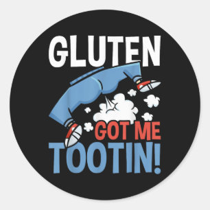 Gluten gaf me Tootin gluten allergie coeliakie Ronde Sticker