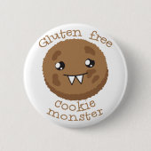 Gluten gratis koekjesmonster ronde button 5,7 cm (Voorkant)
