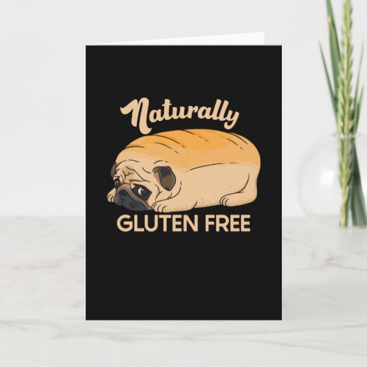 GLUTEN GRATIS KUTE PUG BREAD KAART (Voorkant)