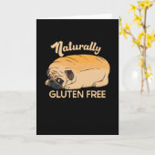 GLUTEN GRATIS KUTE PUG BREAD KAART (Gele Bloem)