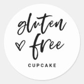 Gluten gratis object | Modern Casual script en har Ronde Sticker (Voorkant)