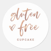 Gluten gratis object | Modern Casual script en har Ronde Sticker (Voorkant)