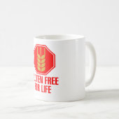 Gluten gratis voor het leven koffiemok (Voorkant rechts)