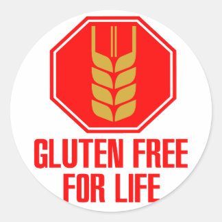 Gluten gratis voor het leven ronde sticker