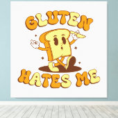 Gluten Haat Me Canvas Afdruk (Insitu (Houten vloer))