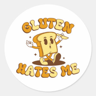 Gluten Haat Me Ronde Sticker