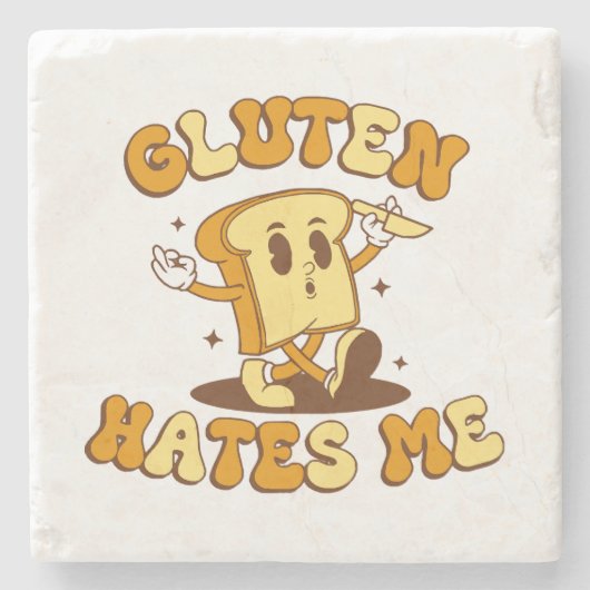 Gluten Haat Me Stenen Onderzetter (Voorkant)