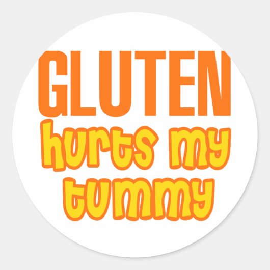 Gluten Hurts My Tummy Ronde Sticker (Voorkant)