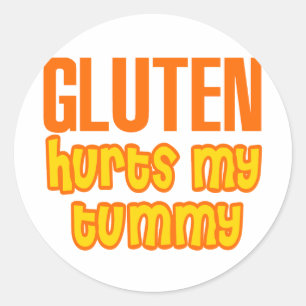 Gluten Hurts My Tummy Ronde Sticker