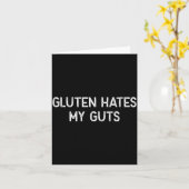 Gluten Intolerance Gluten Hates My Guts Funny Glut Kaart (Gele Bloem)