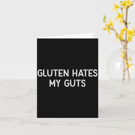 Gluten Intolerance Gluten Hates My Guts Funny Glut Kaart (Gele Bloem)