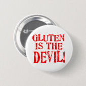 Gluten is de duivel ronde button 5,7 cm (Voorkant /achterkant)