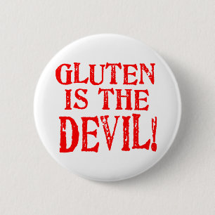 Gluten is de duivel ronde button 5,7 cm