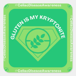 Gluten is mijn Kryptoniet Vierkante Sticker