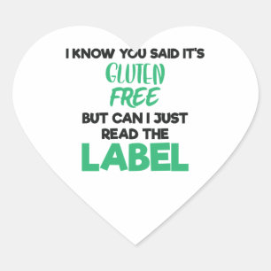 Gluten van de ziekte van Celiakie Glazen Voor het  Hart Sticker