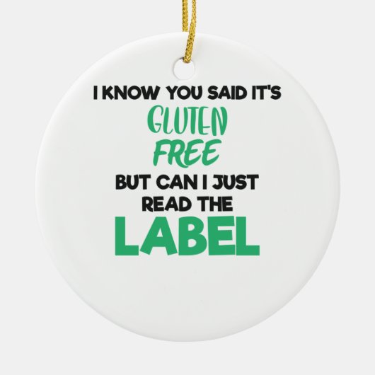 Gluten van de ziekte van Celiakie Glazen Voor het Keramisch Ornament (Voorkant)