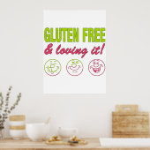 Gluten vrij en hou ervan! Gluten Allergy Celiac Poster (Keuken)
