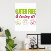 Gluten vrij en hou ervan! Gluten Allergy Celiac Poster (Thuiskantoor)