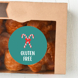 Gluten Vrij Kerst Bakkerij Allergie Waarschuwing Ronde Sticker