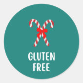 Gluten Vrij Kerst Bakkerij Allergie Waarschuwing Ronde Sticker (Voorkant)