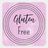Gluten Vrij Paars  Vierkante Sticker (Voorkant)