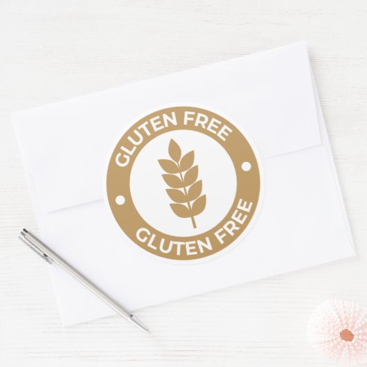 Gluten vrij ronde sticker (Envelop)