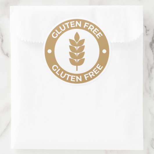 Gluten vrij ronde sticker (Tas)