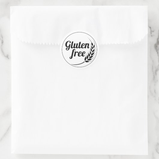 Gluten vrij ronde sticker (Tas)