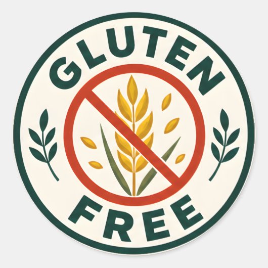 Gluten Vrij Ronde Sticker (Voorkant)