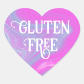 Gluten Vrij Roze Blauw Hart Sticker (Voorkant)