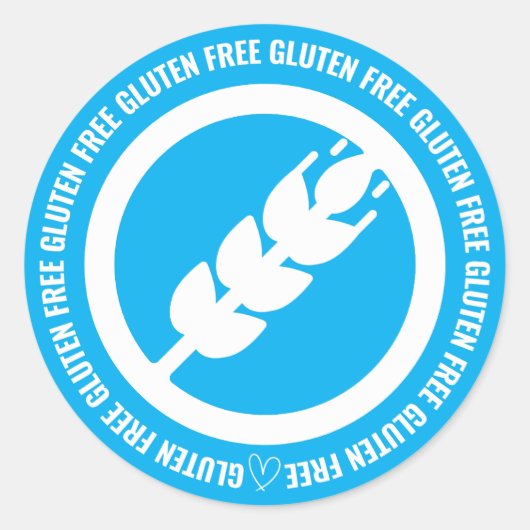 Gluten Vrij Sticker Labels - Blauw & Wit (Voorkant)