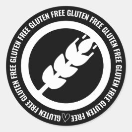 Gluten Vrij Sticker Labels - Zwart & Wit
