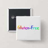 Gluten vrij vierkante button 5,1 cm (Voorkant /achterkant)