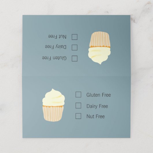 Gluten vrij vouwbaar tafelbord plaatskaartje (Buitenkant ongevouwen)