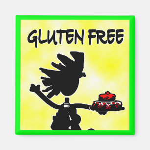 Gluten-vrij Whimsy Silhouette Design Magneet