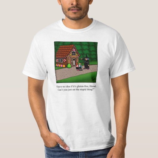 Gluten-vrije Humor Reuzenrok T-shirt (Voorkant)
