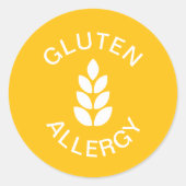 Glutenallergie Waarschuwing Ronde Sticker (Voorkant)
