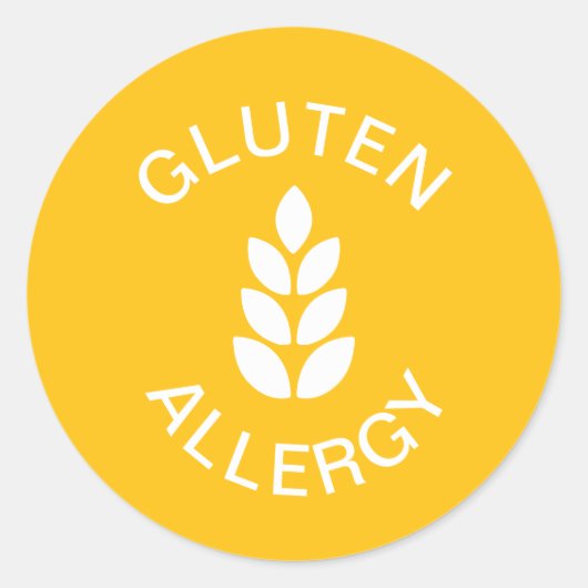 Glutenallergie Waarschuwing Ronde Sticker (Voorkant)