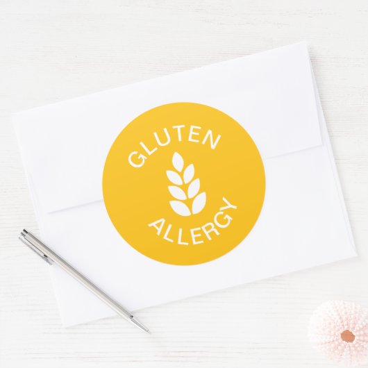 Glutenallergie Waarschuwing Ronde Sticker (Envelop)