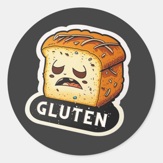 Glutengluten Ik kan niet gluten grappig eten Ronde Sticker (Voorkant)