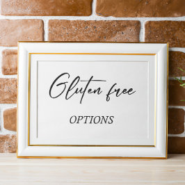 Glutenvrij afdrukbare bruiloft voedsel teken poster
