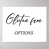 Glutenvrij afdrukbare bruiloft voedsel teken poster (Voorkant)